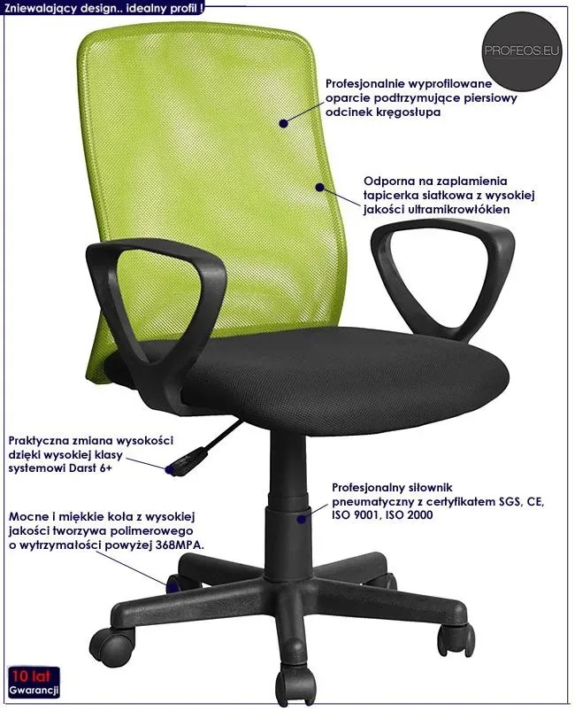 Szary biurowy fotel obrotowy Z2-W42