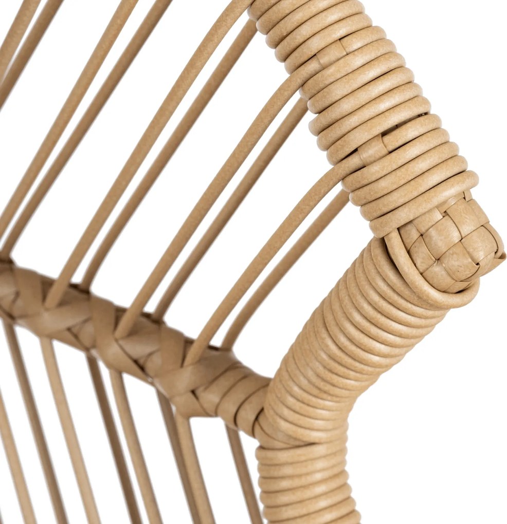 Fotel Ogrodowy CEZARE Wypoczynkowy Kokon Szary Nowoczesny Boho