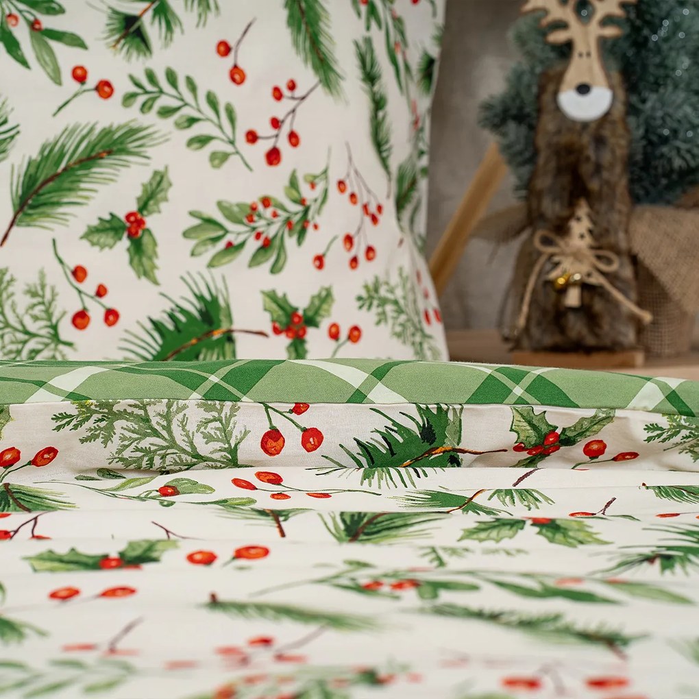 4Home Pościel bawełniana Scotch green, 140 x 220 cm, 70 x 90 cm