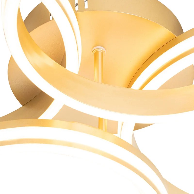 Plafon mosiężny z wbudowanym LED 3-stopniowy ściemniacz 4-światła - Navara