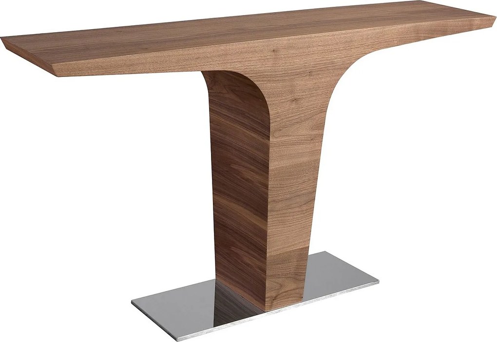 Prostokątna konsola z orzecha włoskiego z podstawą z chromowanej stali 3030 ANGEL CERDA