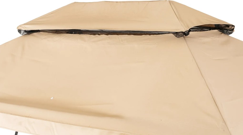 Huśtawka ogrodowa 2w1 z funkcją leżenia i moskitierą Luxe, beżowy/czarny