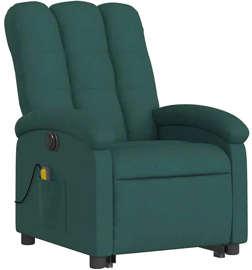 Zielony fotel masujący rozkładany z podnóżkiem Z5-A79