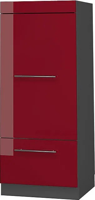 Szafka do mikrofalówki bordowa czerwień wysoki połysk 60x58.1x153.6 fame-line