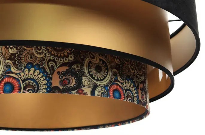 Czarno-złota elegancka lampa wisząca nad stół - S448-Ilia