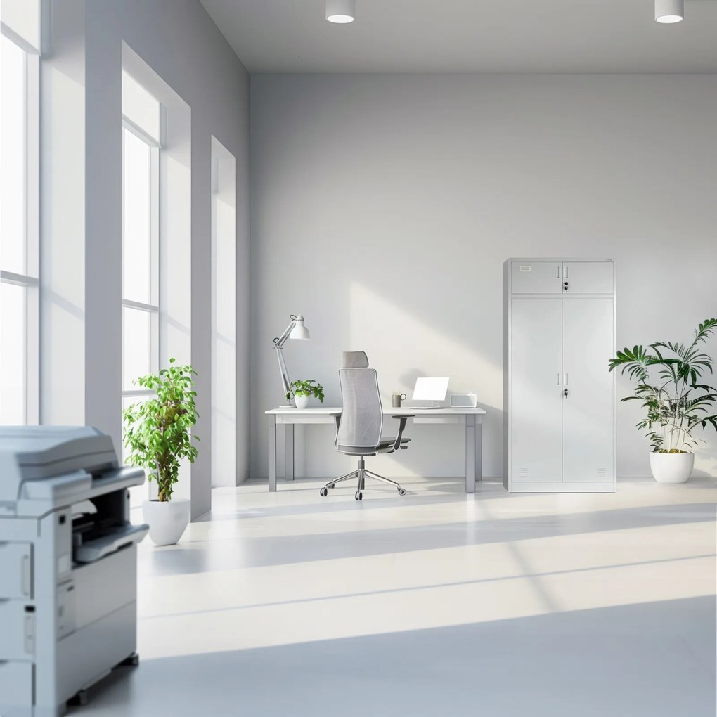 Wielokomorowa szafa socjalna Borys 90x50x185 cm szara