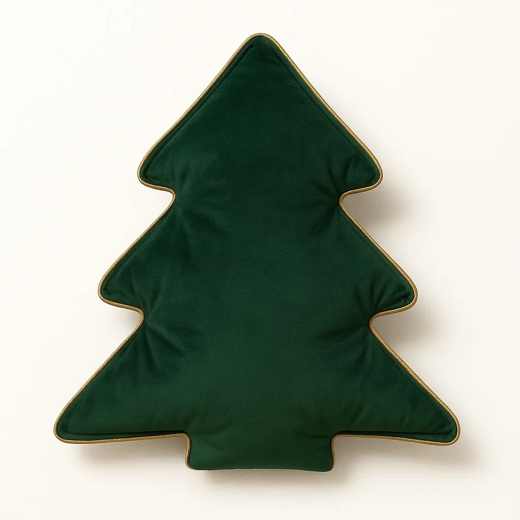 Zielona poduszka w kształcie choinki