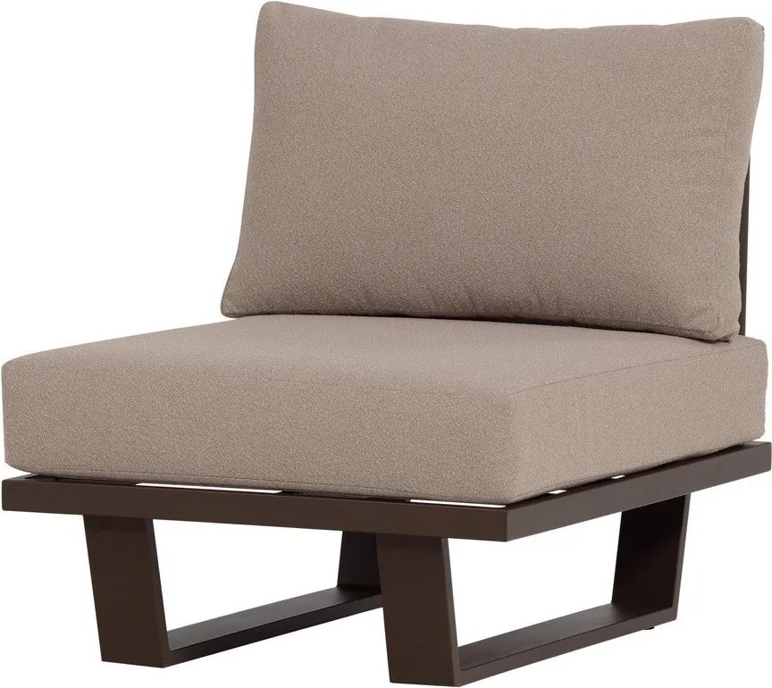 Brązowy metalowo-tapicerowany fotel ogrodowy Bear – WOOOD