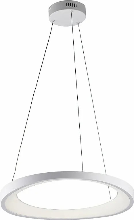 Anna lampa wisząca LED, biały metal i aluminium, regulowane kable, Ø50 cm