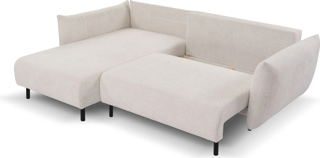 Masseno Narożnik UNO z funkcją spania i pojemnikiem na pościel Narozniki L, Rozkładana sofa - Beżowy, ANTHOLOGY 02