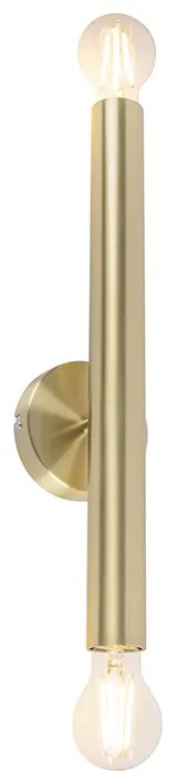 Stylowa lampa ścienna w stylu vintage złota 2-światłowa - Tubi ArtDeco Oswietlenie wewnetrzne