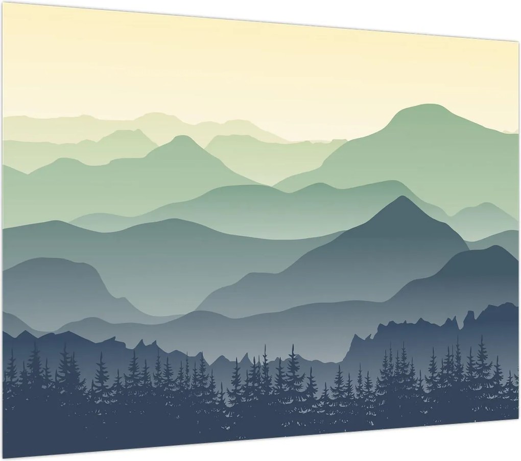 Obraz na szkle - Forest Mountain (70x50 cm)