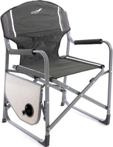 Campingowe krzesło składane ze stołem i uchwytem na napoje