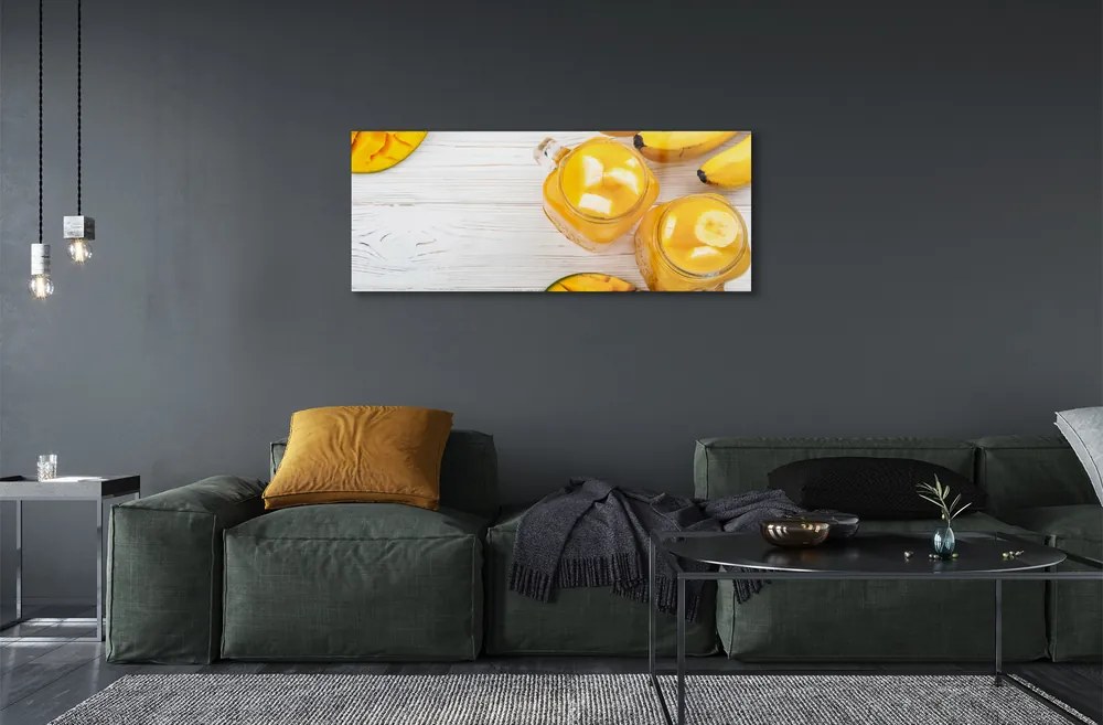 Obraz na szkle Mango banany koktajl
