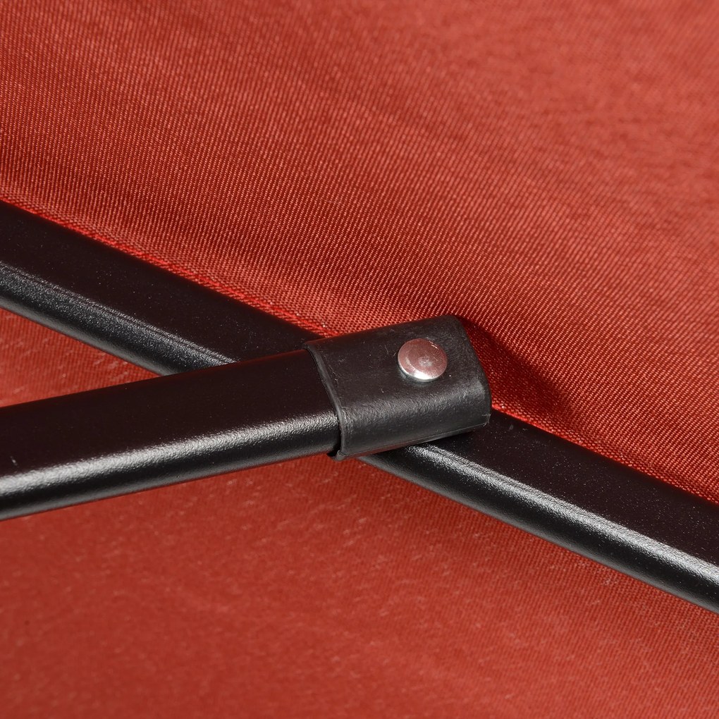 Outsunny Parasol Ø196 cm z funkcją kąta, sześciokątny parasol balkonowy dla plaży balkonu ogrodu, Bordowy