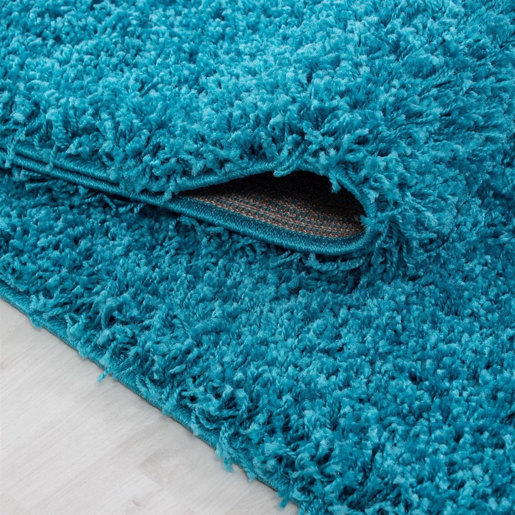 Dywan shaggy Best Turkusowy 80 cm x 80 cm koło