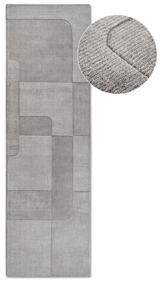 Szary wełniany chodnik tkany ręcznie 80x250 cm Charlotte – Villeroy&amp;Boch