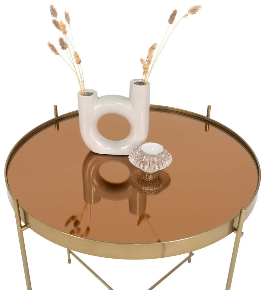 Okrągły stolik w kolorze złotym ø 48 cm Venezia – House Nordic