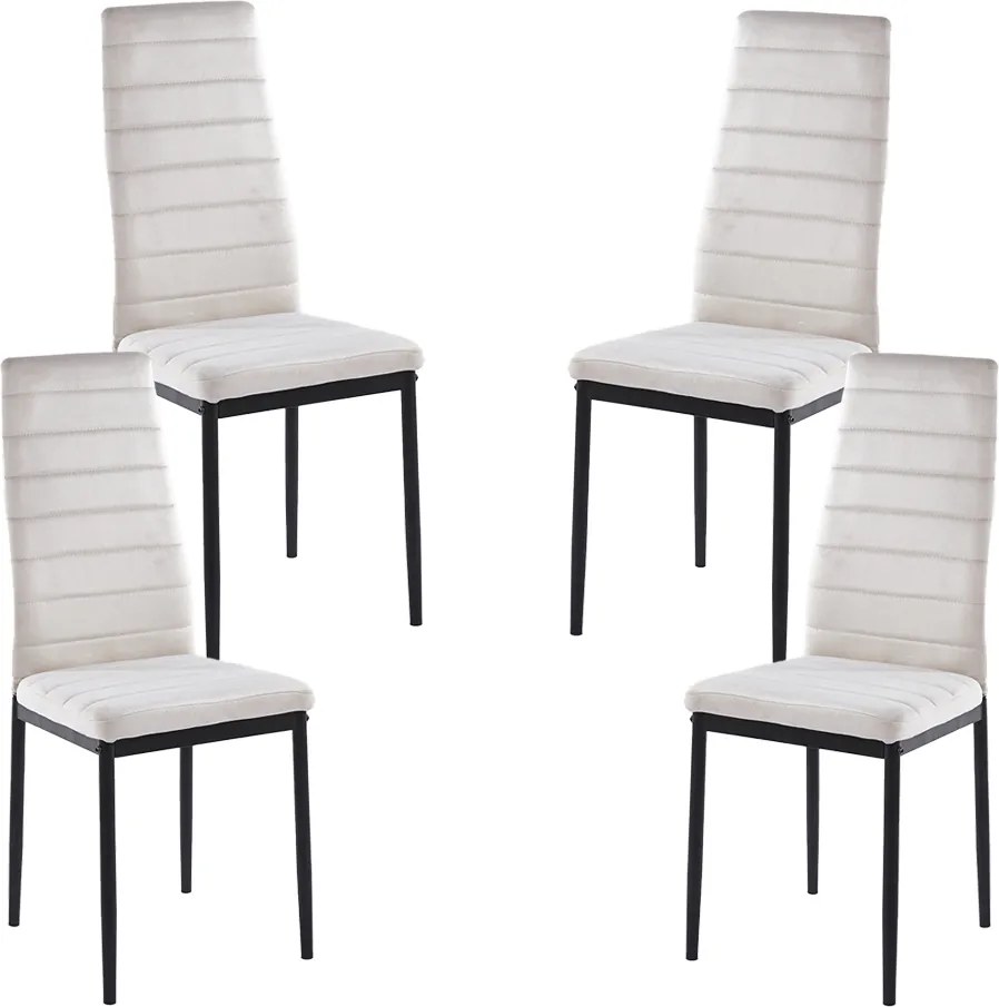 Zestaw 4 Krzese Lauter Aksamitne