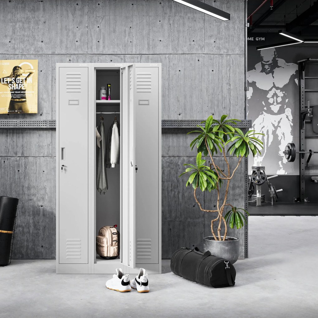 Szafka pracownicza metalowa szara: KACPER II 1 Plus