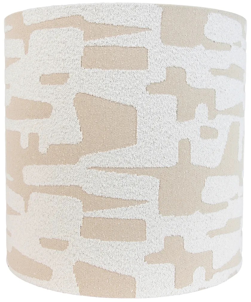 Biały abażur z tkaniny z beżowymi paskami 40/40/40 Nowoczesny