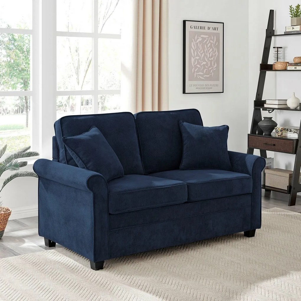 Sofa dwuosobowa ASB-4170 BLUE2, sztruks, niebieski