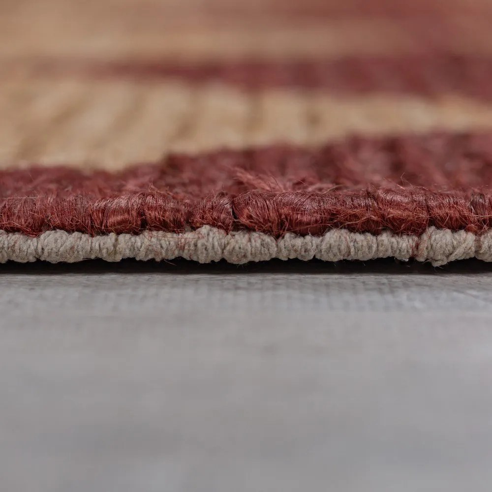 Chodnik z mieszanki juty tkany ręcznie w kolorze terakoty 80x230 cm Effie Diamond – Flair Rugs