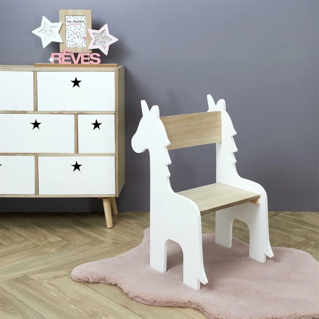 Krzesło dla dziewczynki Unicorn w kształcie jednorożca