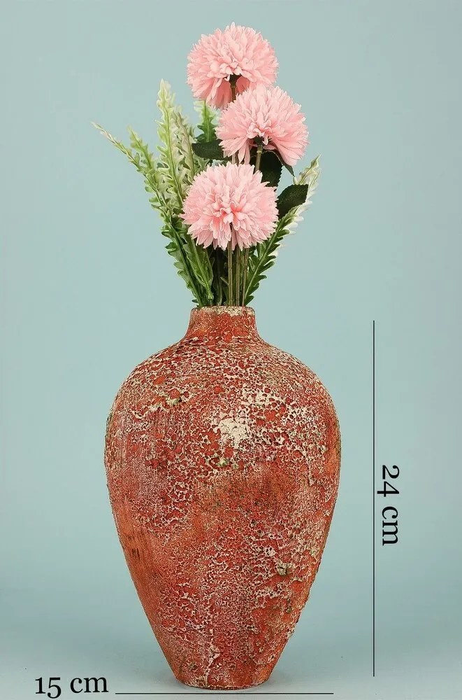 Wazon ceramiczny YL742 Patyna, czerwony