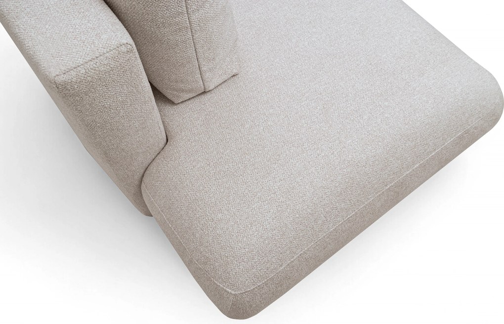 Narożnik Lotulis L II z funkcją spania prawostronny - kremowa dzianina hydrofobowa Blur 01