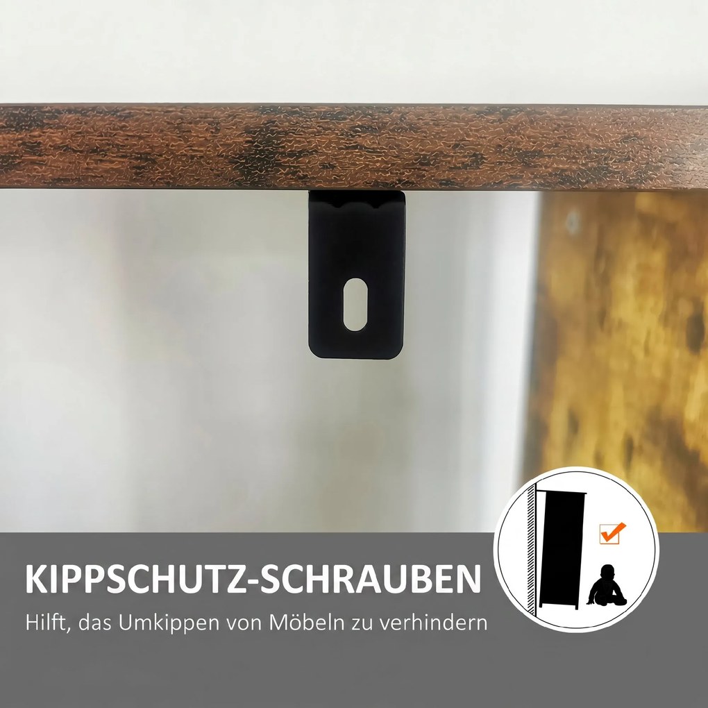 HOMCOM Regał na książki, wąski regał stojący z 5 półkami, regał biurowy do salonu, 77 x 30 x 57,5 cm, Rustykalny brąz | Aosom PL