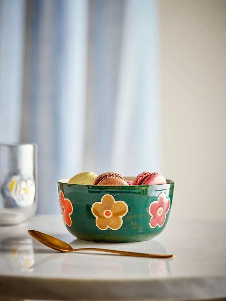 Ciemnozielona kamionkowa miska dla dzieci ø 12 cm Addy – Bloomingville Mini