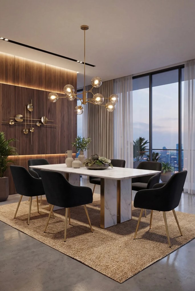 Zestaw 2 czarnych tapicerowanych krzeseł welurowych - Terviso 3X