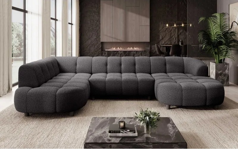 Narożnik VELPA XL Lewostronny z elektryczną regulacją siedziska w tkaninie LOOP 19 WERSAL