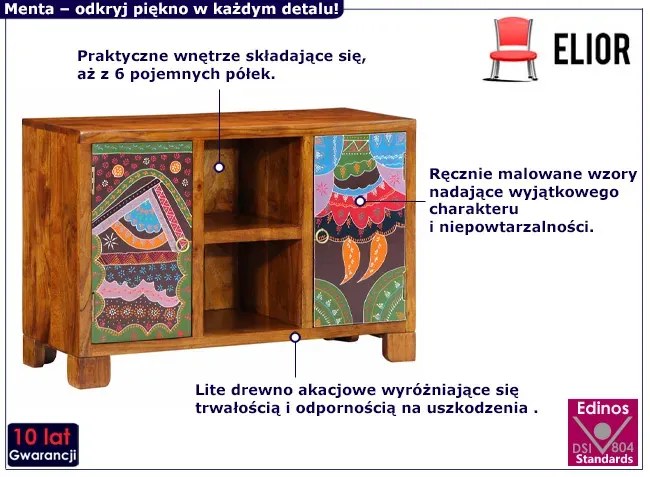 Wielokolorowa komoda drewniana - Ostelo