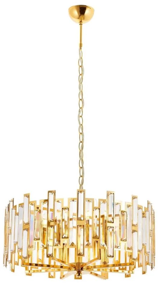 Žyrandol na łańcuchu CRYSTALLINE 6xE14/40W/230V złoty
