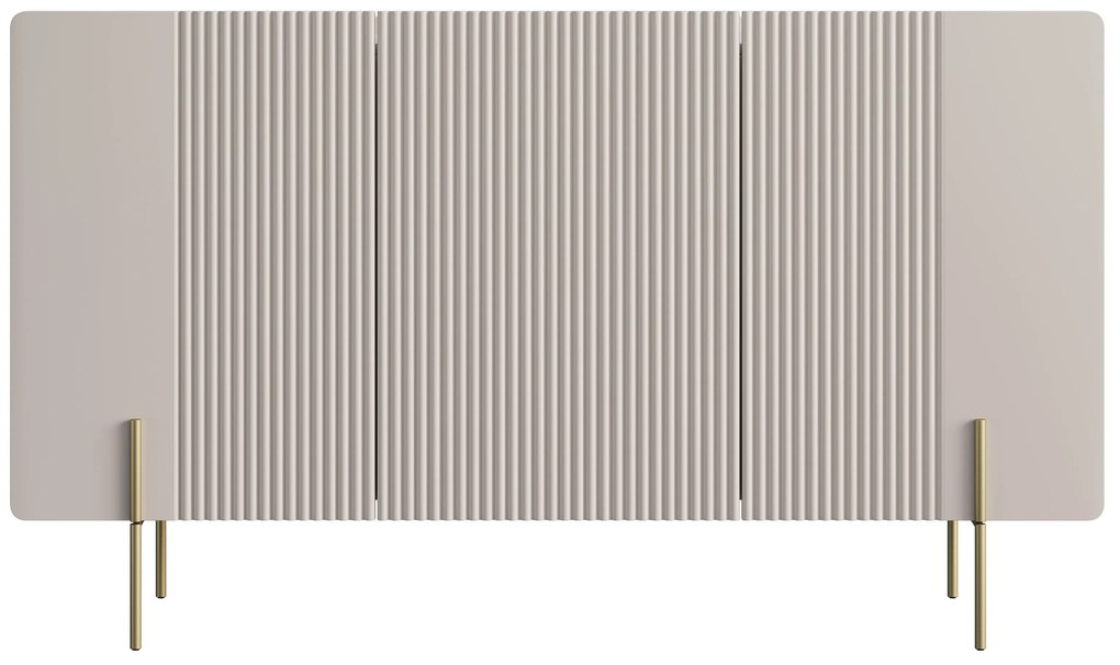 Komoda Malmi 150 cm - kaszmir / crema bianca / złote nóżki