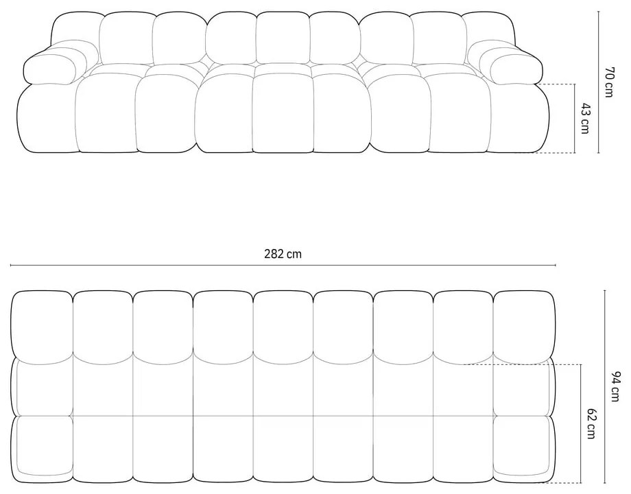 Zielona sofa modułowa z materiału bouclé 282 cm Bellis – Micadoni Home