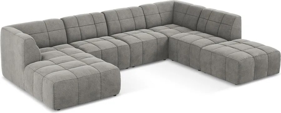 Szary aksamitny narożnik (w kształcie litery U) Aloha – Makamii