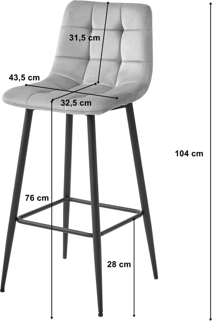 Hokerka z czarnymi nogami ARCETO VELVET, beżowa