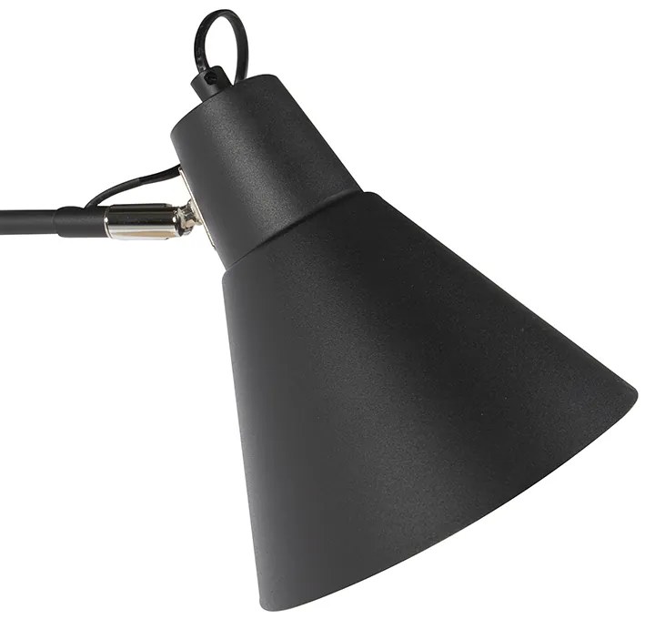 Designerska lampa ścienna czarna regulowana - LunaDesignerski Oswietlenie wewnetrzne