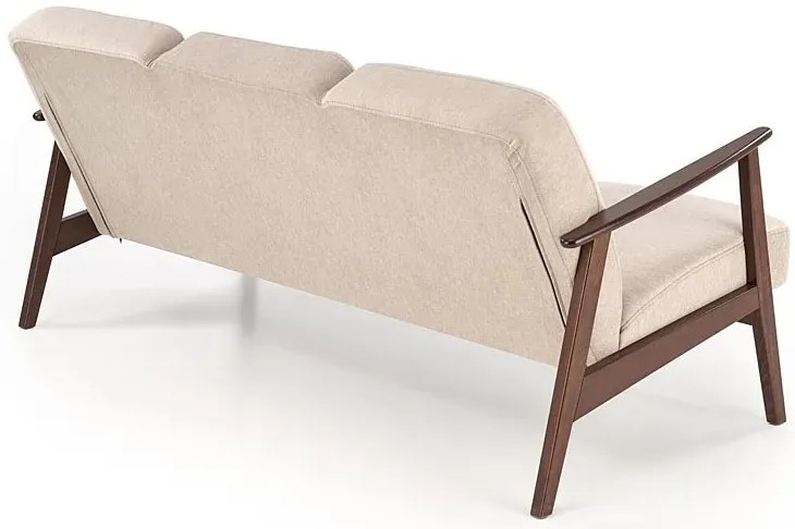 Beżowa trzyosobowa sofa w stylu vintage H6-M11