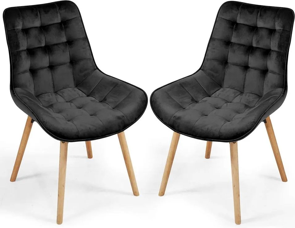 Zestaw krzeseł do jadalni, czarny, 2 szt