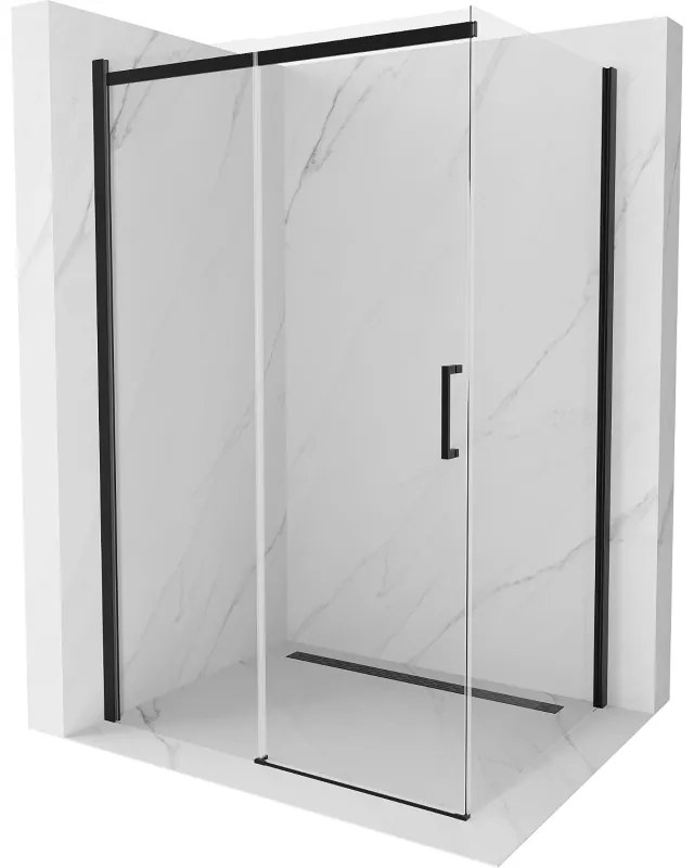 Mexen Omega kabina prysznicowa rozsuwana 130 x 90 cm, transparent, czarna - 825-130-090-70-00