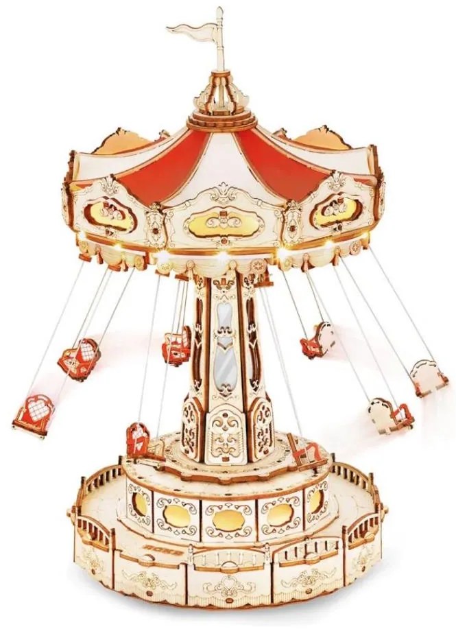 RoboTime - 3D puzzle z pozytywką Karuzela łańcuchowa 3xAAA