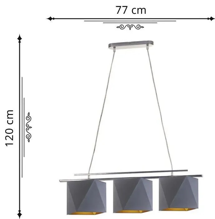 Potrójna lampa wisząca nad stół - N5-E49