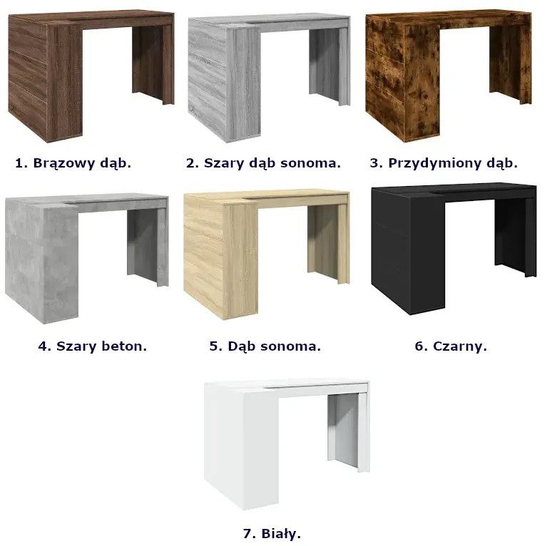 Biurko z ukrytym regałem w kolorze dąb sonoma N3-F90