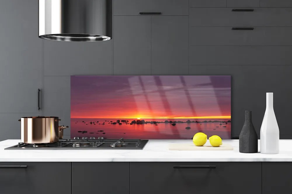 Dekor Szklany do Kuchni Blask Słońca Na Falach