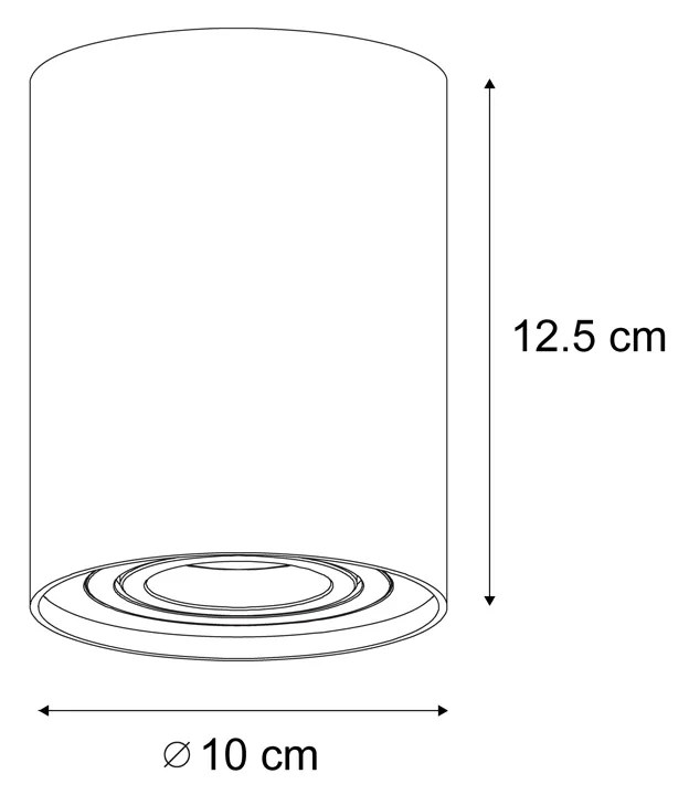 Zestaw 4 nowoczesnych reflektorów natynkowych beżowych GU10 50 mm, obrotowych i odchylanych - Rondoo Up