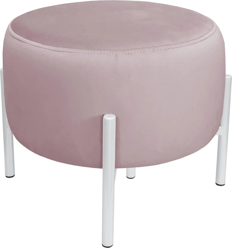 Pufa OLA loft ławka podnóżek metal : Kolor Stelaża - Biały, Kolor tkaniny - VELVET - MG55, Typ tkaniny - Velvet